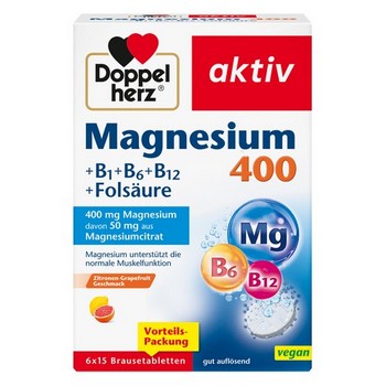 DOPPELHERZ Magnesium 400+B1+B6+B12+Folsäure BTA